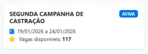 Campanha de Castracao 117 Vagas Disponiveis 01